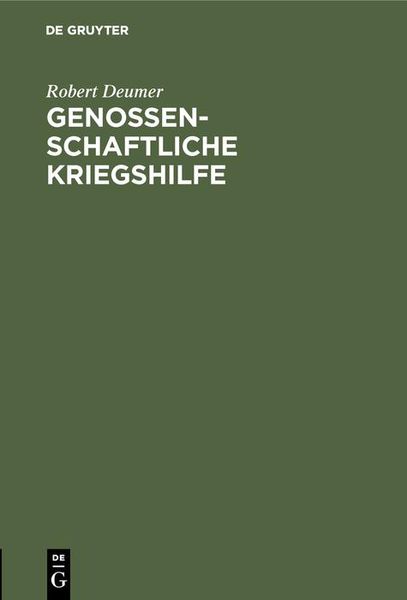 Produktbild: Genossenschaftliche Kriegshilfe