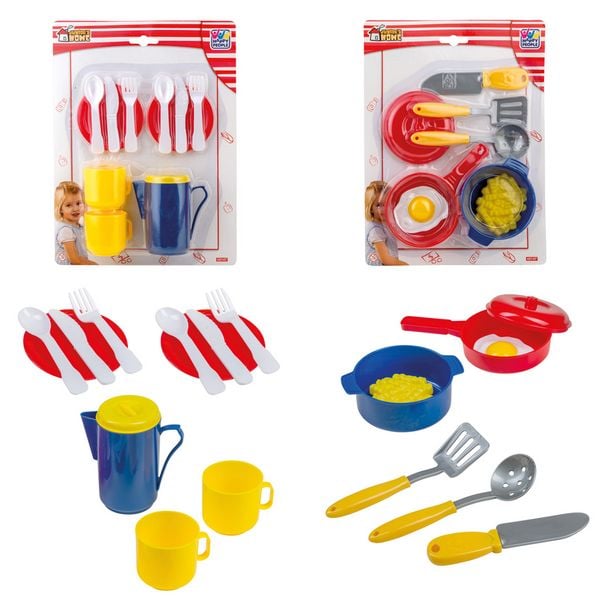 Koch- oder Tee Set mehrfarbig 7 Teile 2fach sortiert