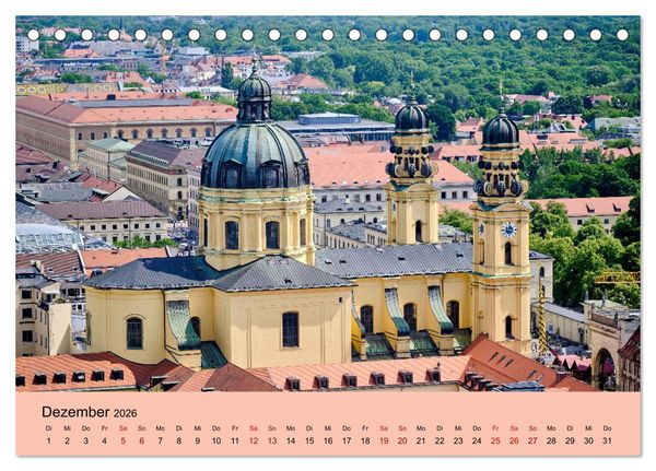 Produktbild: M&uuml;nchen - Unterwegs in der bayrischen Landeshauptstadt (Tischkalender 2026 DIN A5 quer), CALVENDO Monatskalender