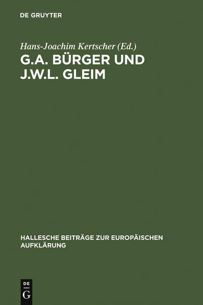 Produktbild: G.A. B&uuml;rger und J.W.L. Gleim