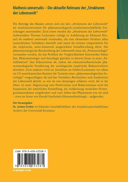 Produktbild: Mathesis universalis &ndash; Die aktuelle Relevanz der &bdquo;Strukturen der Lebenswelt&ldquo;