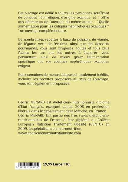 Produktbild: Mes recettes faciles pour les coliques n&eacute;phr&eacute;tiques oxaliques.