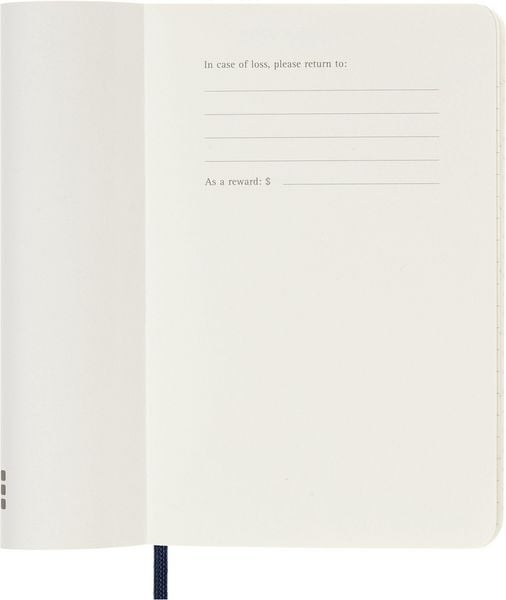 Produktbild: Moleskine 18 Monate Wochen Notizkalender 2026/2027, Pocket/A6, 1 Wo = 1 Seite, rechts linierte Seite, Weicher Einband, Saphir