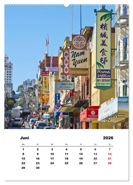Produktbild: SAN FRANCISCO im Sommer (hochwertiger Premium Wandkalender 2026 DIN A2 hoch), Kunstdruck in Hochglanz