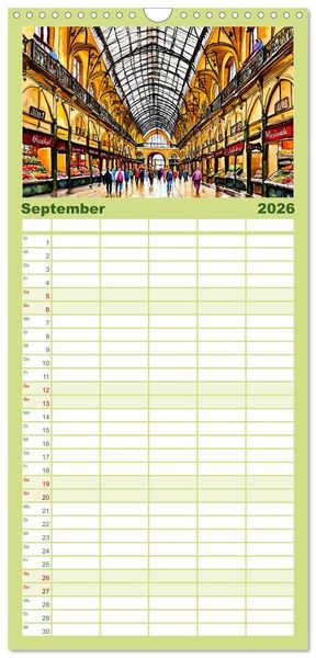 Produktbild: Familienplaner 2026 - Reise durch Ungarn mit 5 Spalten (Wandkalender, 21 x 45 cm) CALVENDO