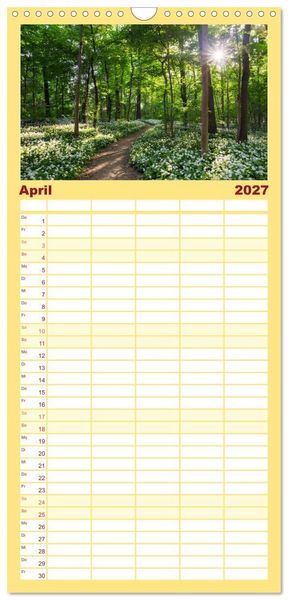 Produktbild: Familienplaner 2027 - Sonnige Augenblicke mit 5 Spalten (Wandkalender, 21 x 45 cm) CALVENDO