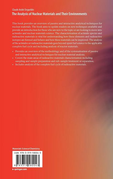 Produktbild: The Analysis of Nuclear Materials and Their Environments