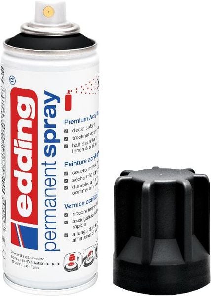 Produktbild: 5200 Permanent Spray, tiefschwarz matt, 200ml Premium Acryllack