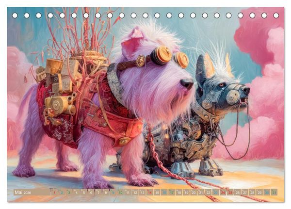 Produktbild: Punkerhunde - Witzige Illustrationen (Tischkalender 2026 DIN A5 quer), CALVENDO Monatskalender