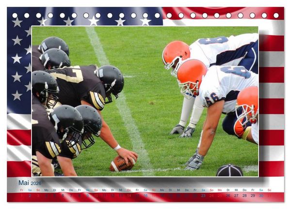Produktbild: American Football - Kickoff (Tischkalender 2026 DIN A5 quer), CALVENDO Monatskalender
