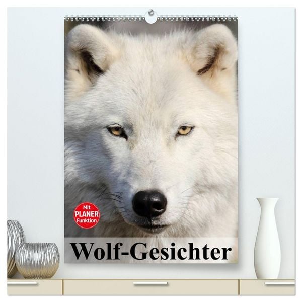 Produktbild: Wolf-Gesichter (hochwertiger Premium Wandkalender 2026 DIN A2 hoch), Kunstdruck in Hochglanz