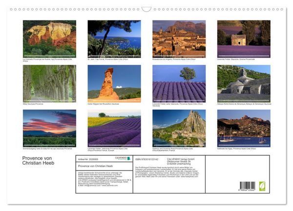 Produktbild: Provence von Christian Heeb (Wandkalender 2026 DIN A2 quer), CALVENDO Monatskalender