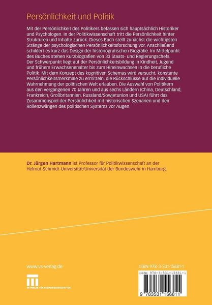 Produktbild: Pers&ouml;nlichkeit und Politik