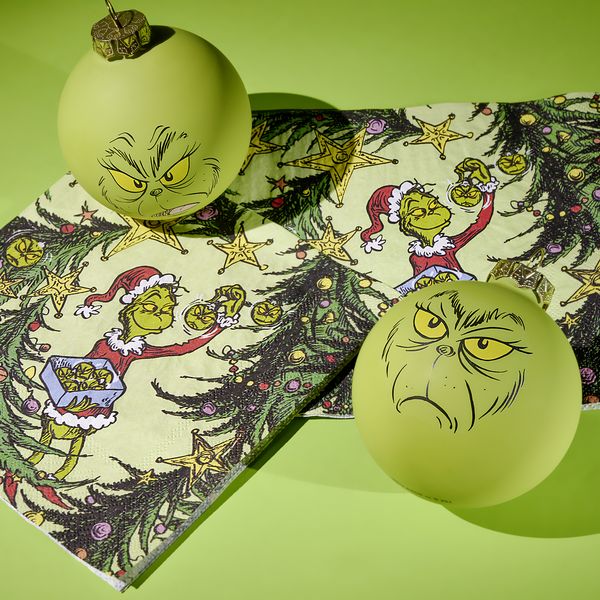Produktbild: Serviette Grinch Baubles, 33 x 33cm