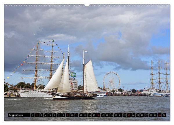 Produktbild: Warnem&uuml;nde und Rostock, Perlen an der Ostsee (Wandkalender 2026 DIN A2 quer), CALVENDO Monatskalender