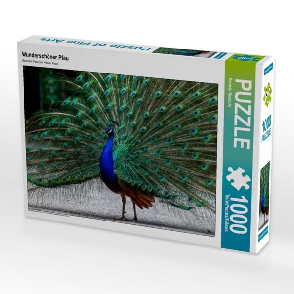 Produktbild: CALVENDO Puzzle Pfauentanz, Wildpark Roggenhausen Aarau | 1000 Teile Lege-Gr&ouml;&szlig;e 64x48cm Foto-Puzzle f&uuml;r gl&uuml;ckliche Stunden