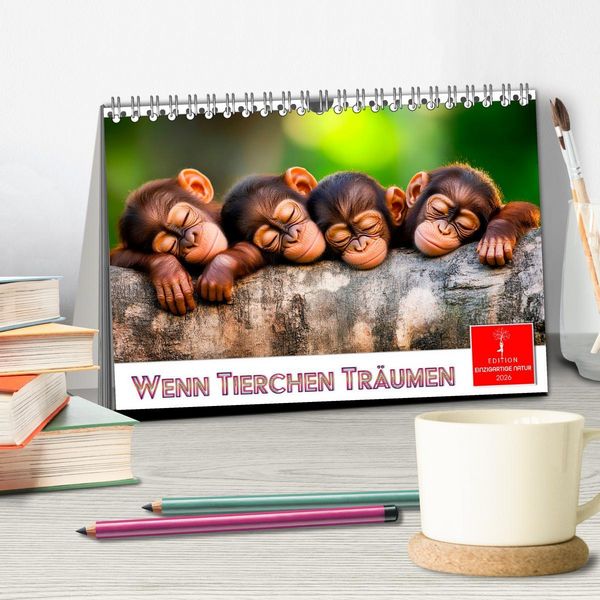 Produktbild: Wenn Tierchen tr&auml;umen (Tischkalender 2026 DIN A5 quer), CALVENDO Monatskalender