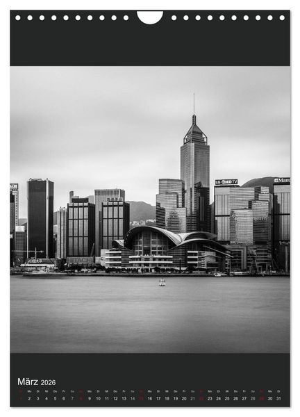Produktbild: Hongkong schwarzwei&szlig; (Wandkalender 2026 DIN A4 hoch), CALVENDO Monatskalender