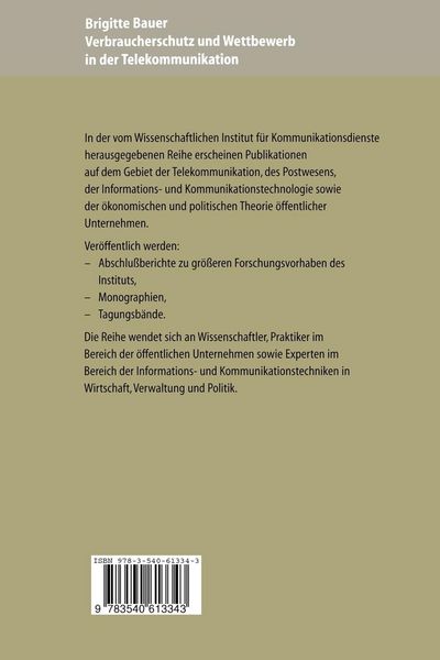 Produktbild: Verbraucherschutz und Wettbewerb in der Telekommunikation