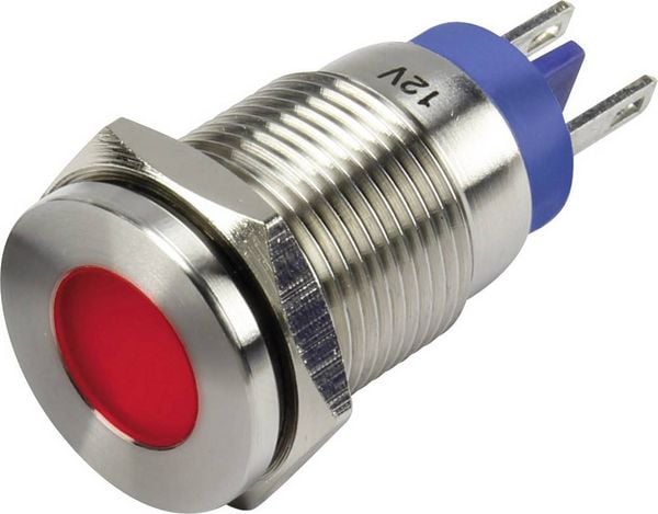 Produktbild: TRU Components GQ16F-D/R/12V/S LED-Signalleuchte Rot 12 V/DC