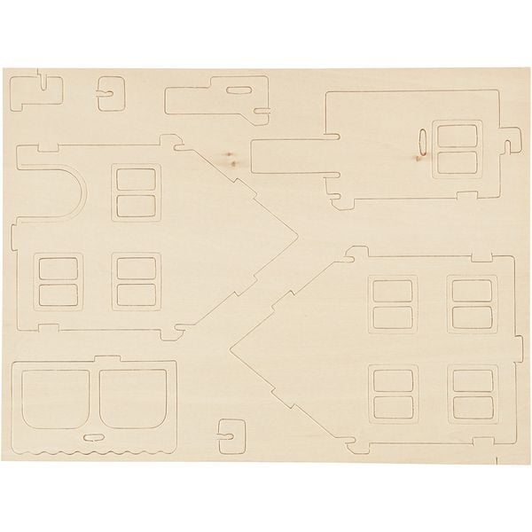 Produktbild: Creativ Company 3D-Figuren zum Zusammensetzen, Haus mit Veranda, Gr&ouml;&szlig;e 22,5x16x17,5, 1 Stk