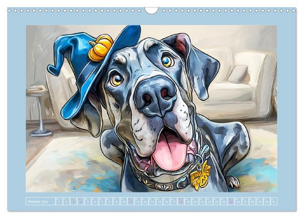 Produktbild: Die Dogge. Lustige Hunde Cartoons f&uuml;r gute Laune (Wandkalender 2026 DIN A3 quer), CALVENDO Monatskalender