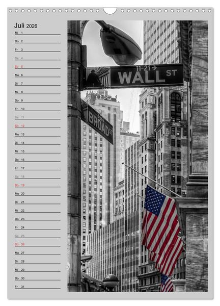 Produktbild: New York Colorkey (Wandkalender 2026 DIN A3 hoch), CALVENDO Monatskalender