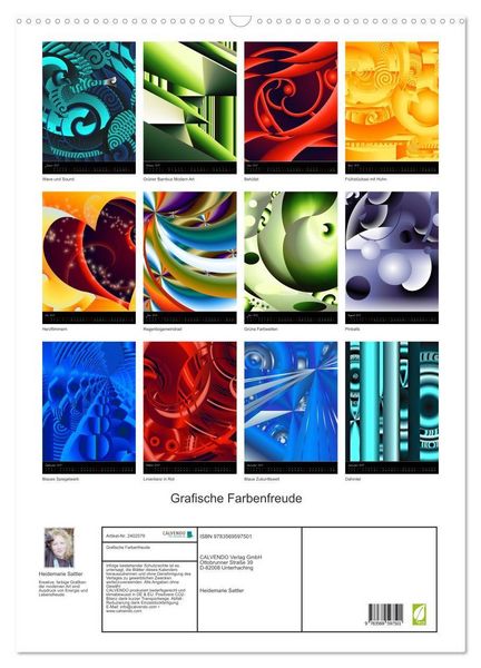 Produktbild: Grafische Farbenfreude (Wandkalender 2027 DIN A2 hoch), CALVENDO Monatskalender