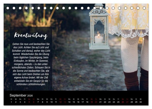 Produktbild: Die Sch&ouml;nheit der Natur - Naturfotografie-Kalender mit Foto- und Kreativ&uuml;bungen (Tischkalender 2026 DIN A5 quer), CALVENDO Monatskalender