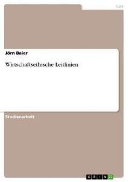 Produktbild: Wirtschaftsethische Leitlinien