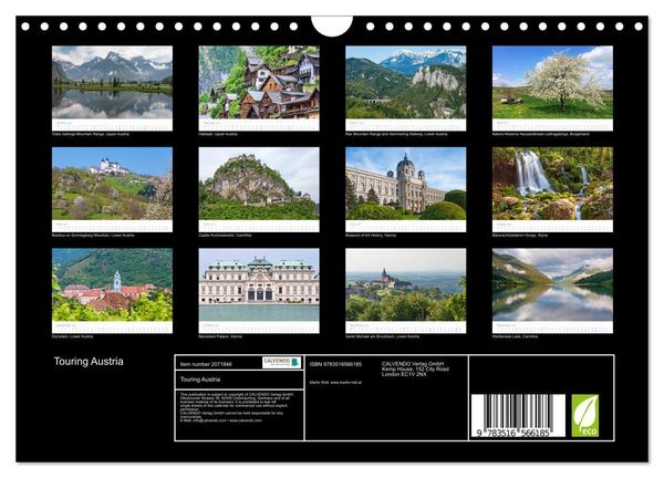 Produktbild: Touring Austria (Wall Calendar 2026 DIN A4 landscape), CALVENDO 12 Month Wall Calendar