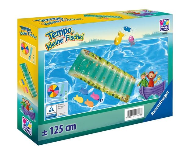 Spiel Set Kinderluftmatratze Wettschwimmen Design Ravensburger Tempo kleine Fische 125cm 7 Teile