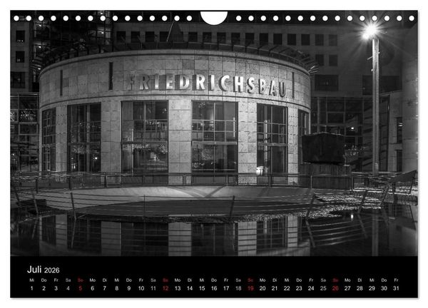 Produktbild: Stuttgart bei Nacht (Wandkalender 2026 DIN A4 quer), CALVENDO Monatskalender