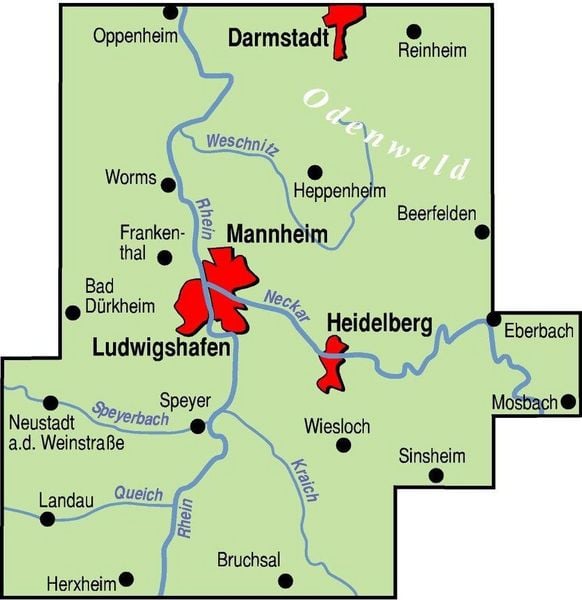 Produktbild: BVA ADFC Regionalkarte Region Rhein/Neckar 1:75.000