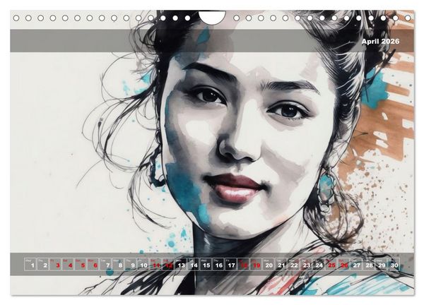 Produktbild: Yolanda's portraits, a graphic portfolio (Wall Calendar 2026 DIN A4 landscape), CALVENDO 12 Month Wall Calendar