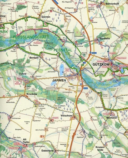 Produktbild: Naturparkregion Flusslandschaft Peenetal 1 : 75 000. Wassererlebnis- und Freizeitkarte