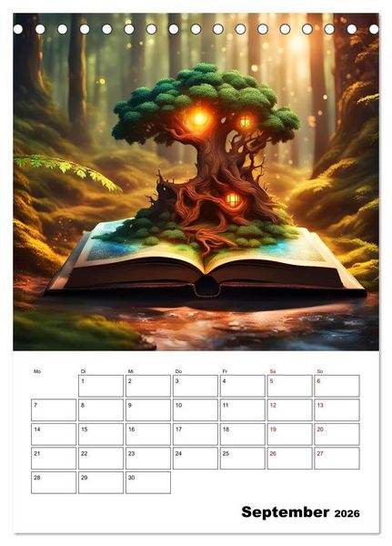 Produktbild: Magische surreale Buchwelten (Tischkalender 2026 DIN A5 hoch), CALVENDO Monatskalender