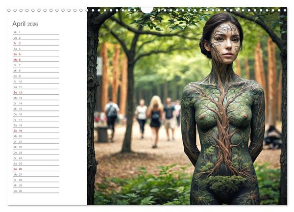 Produktbild: Tarnung und Illusion KI-Kunstvolle Verschmelzung von K&ouml;rper und Umgebung (Wandkalender 2026 DIN A3 quer), CALVENDO Monatskalender