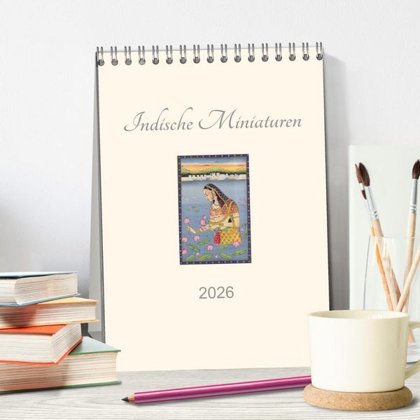 Produktbild: Indische Miniaturen (Tischkalender 2026 DIN A5 hoch), CALVENDO Monatskalender