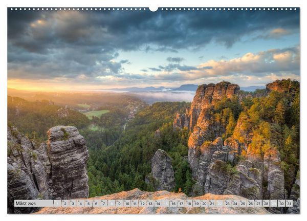 Produktbild: Wundersch&ouml;ne S&auml;chsische Schweiz (Wandkalender 2026 DIN A2 quer), CALVENDO Monatskalender