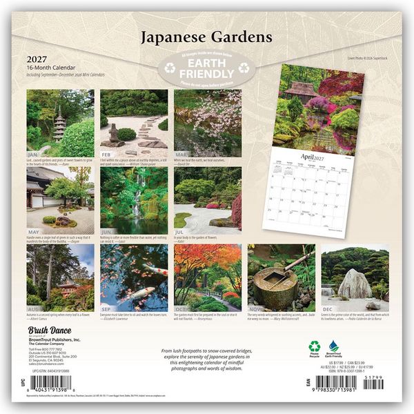 Produktbild: Japanese Gardens &ndash; Japanische G&auml;rten 2027 &ndash; 16-Monatskalender
