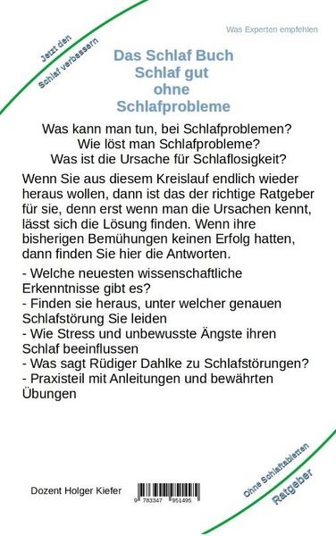 Produktbild: Das Schlaf Buch - Schlaf gut ohne Schlafprobleme