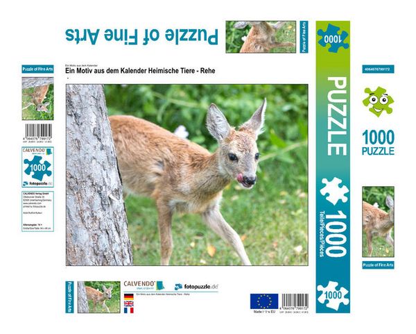 Produktbild: CALVENDO Puzzle Ein Motiv aus dem Kalender Heimische Tiere - Rehe | 1000 Teile Lege-Gr&ouml;&szlig;e 64x48cm Foto-Puzzle f&uuml;r gl&uuml;ckliche Stunden