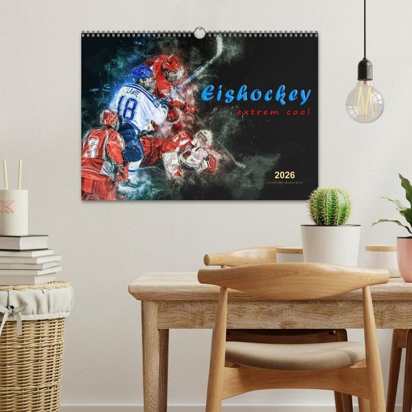 Produktbild: Eishockey - extrem cool (Wandkalender 2026 DIN A3 quer), CALVENDO Monatskalender