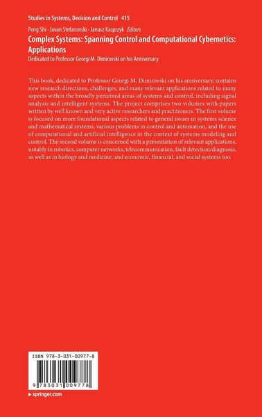 Produktbild: Complex Systems: Spanning Control and Computational Cybernetics: Applications