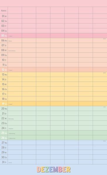 Produktbild: Megaplaner 2027 mit 7 Spalten