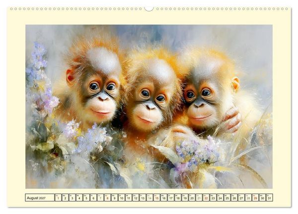 Produktbild: Orang-Utans. Verspielt und voller Lebensfreude (hochwertiger Premium Wandkalender 2027 DIN A2 quer), Kunstdruck in Hochglanz