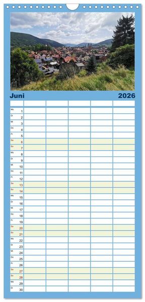 Produktbild: Familienplaner 2026 - Wanderbares Miltenberg mit 5 Spalten (Wandkalender, 21 x 45 cm) CALVENDO