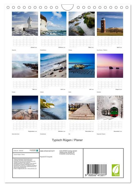 Produktbild: Typisch R&uuml;gen / Planer (Wandkalender 2026 DIN A4 hoch), CALVENDO Monatskalender
