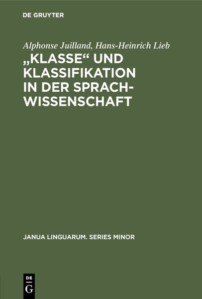 Produktbild: &bdquo;Klasse‟ und Klassifikation in der Sprachwissenschaft